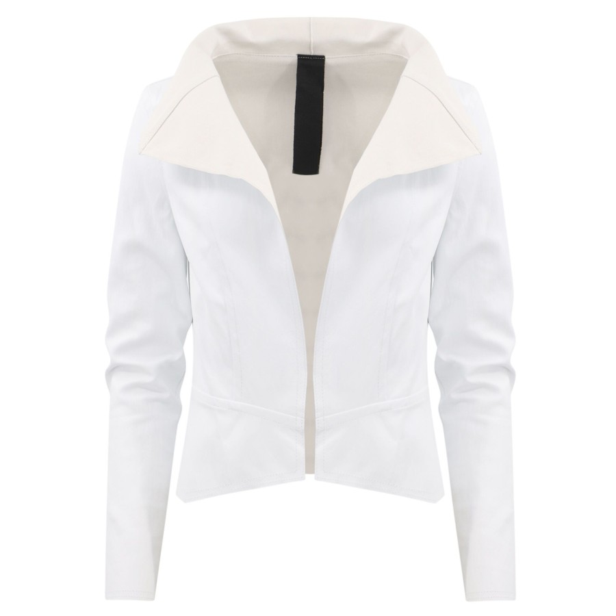 Clothing KZ_K Studio | Draped Leather Jacket Off White