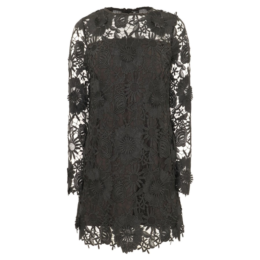 Clothing Milly | Nessa 3D Lace Dress Black