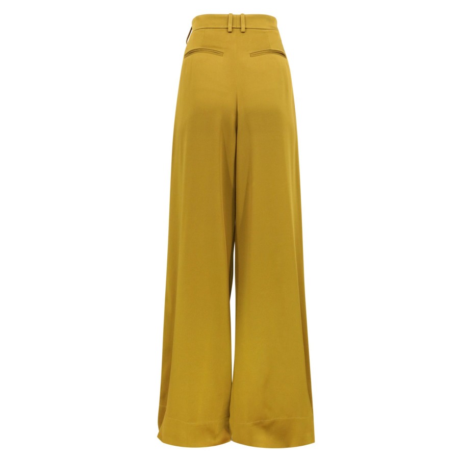 Clothing Saint Laurent | Wide-Leg Pant Vert Mousse