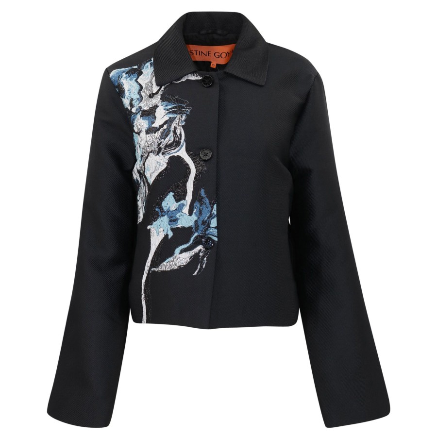 Clothing Stine Goya | Kiana Woven Jacquard Jacket Icy Flower