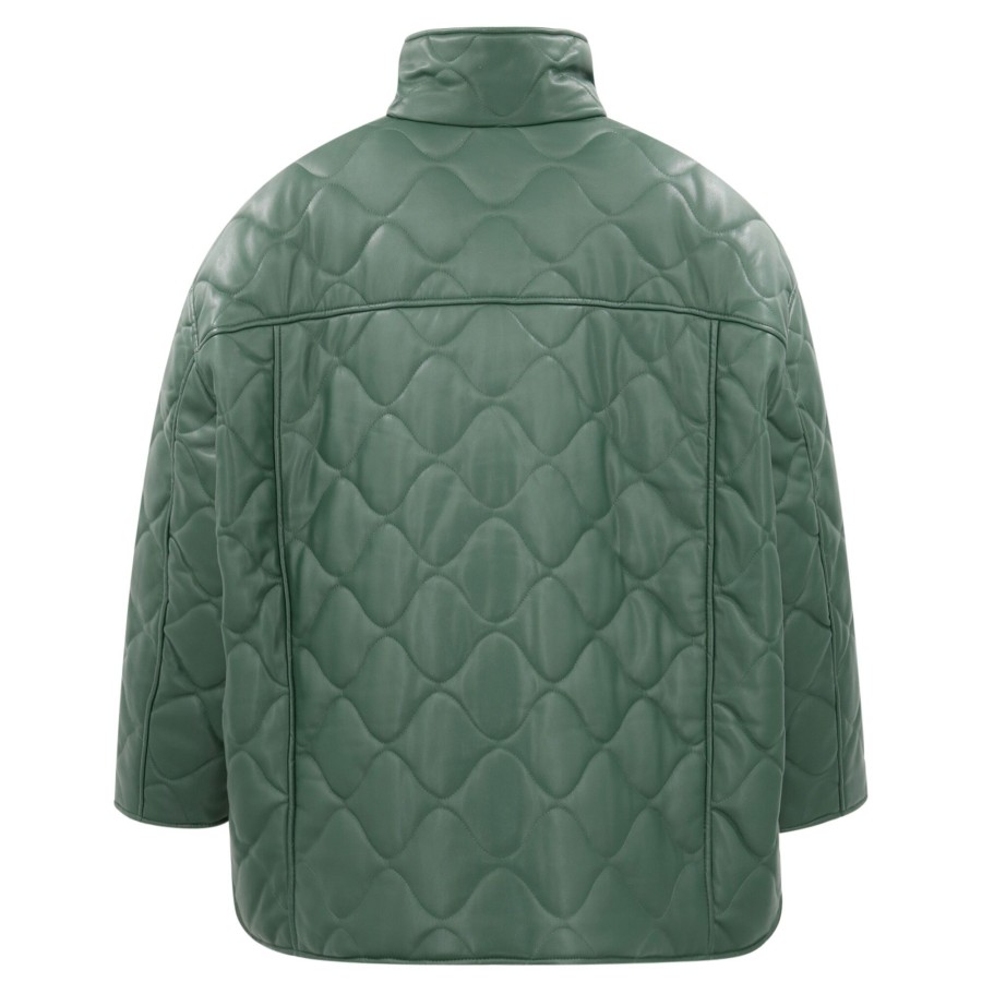 Clothing LaMarque | Verina Faux Leather Quilted Coat Alpine Green