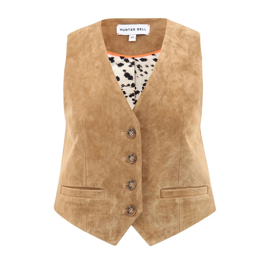 Clothing Hunter Bell | Rose Suede Vest Light Brown