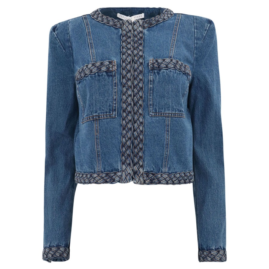 Clothing Veronica Beard | Arrowe Denim Jacket Stone Bright Blue