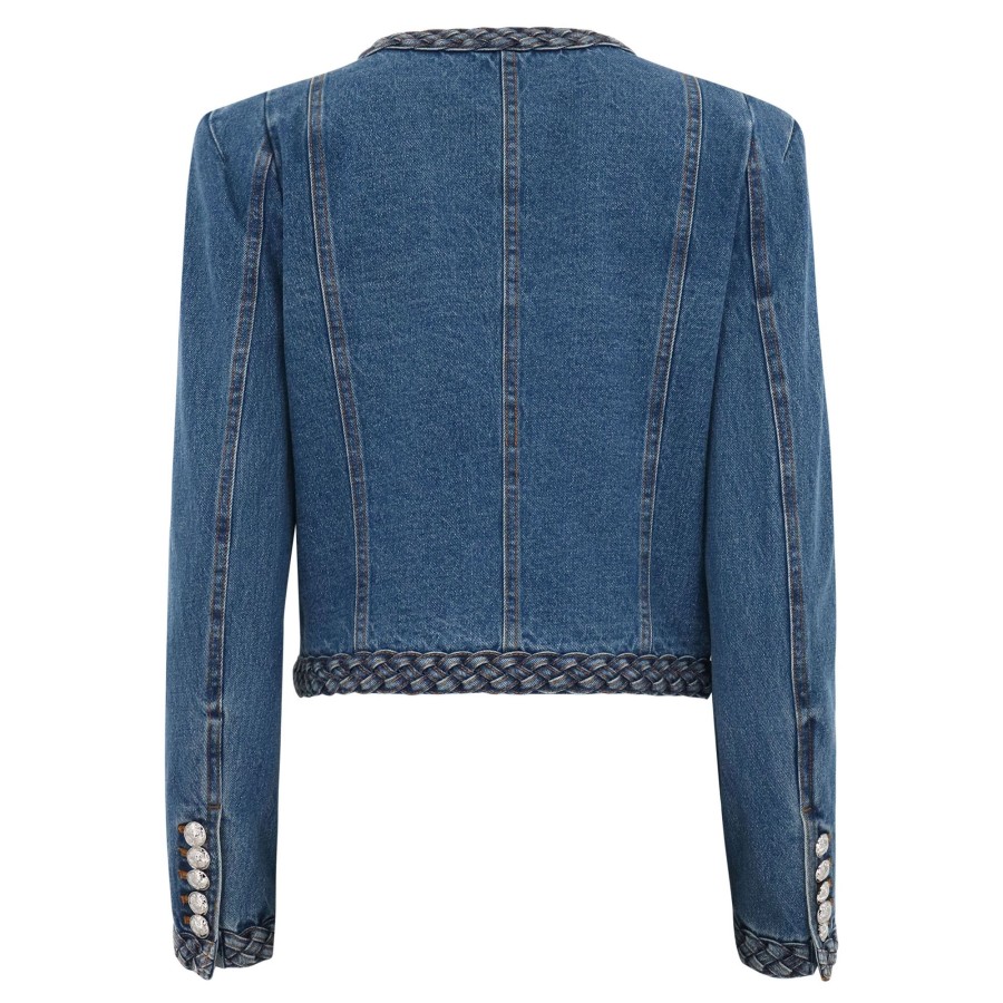 Clothing Veronica Beard | Arrowe Denim Jacket Stone Bright Blue