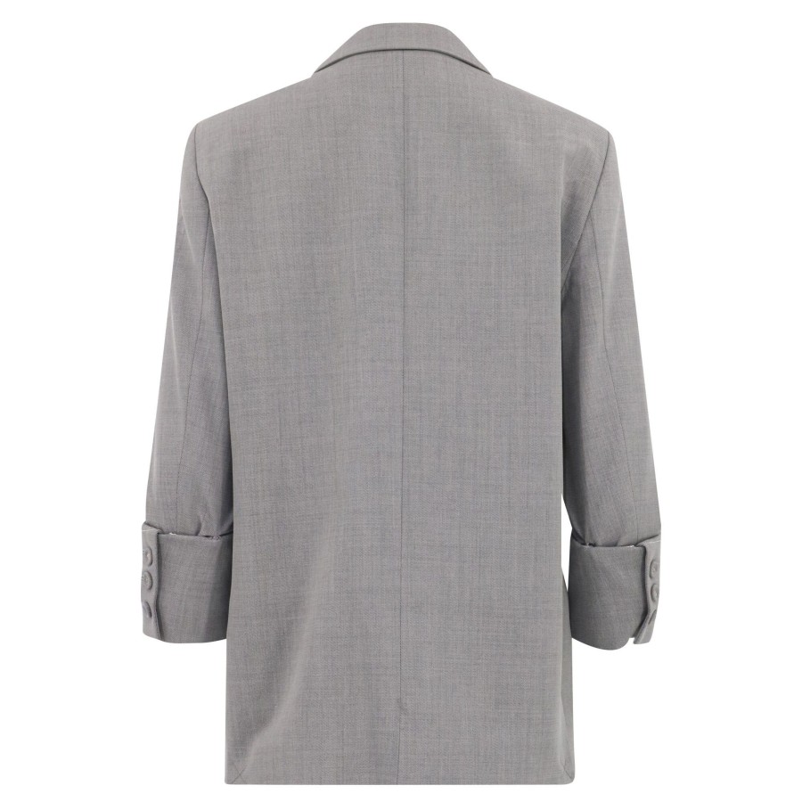 Clothing Twp | Western Boyfriend Blazer Light Heather Grey