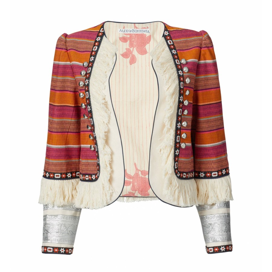 Clothing Alix of Bohemia | Pasha Mango Stripe Jacket Orange Mango