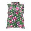 Clothing Christy Lynn | Nora Silk Lurex Jacquard Top Pink/Green Poinsettia