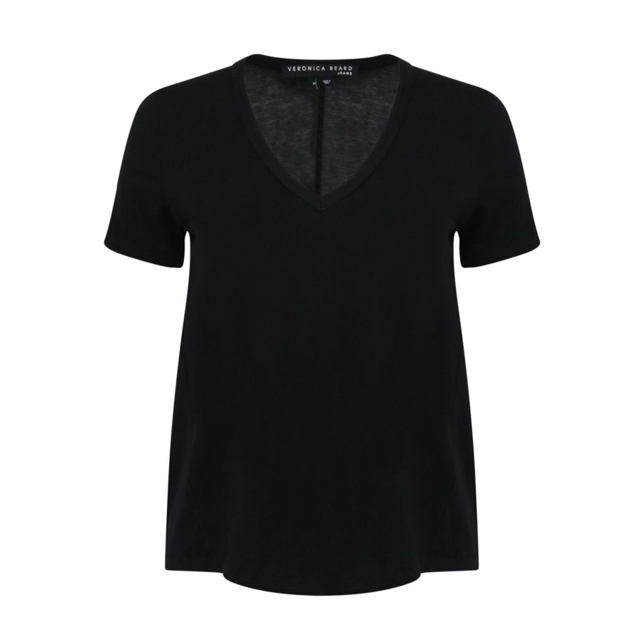 Clothing Veronica Beard | Cindy V-Neck Tee Black