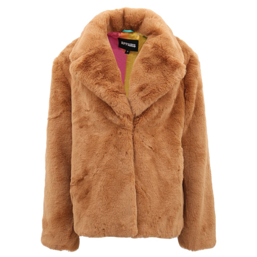 Clothing Apparis | Milly Plant-Based Fur Coat Biscuit