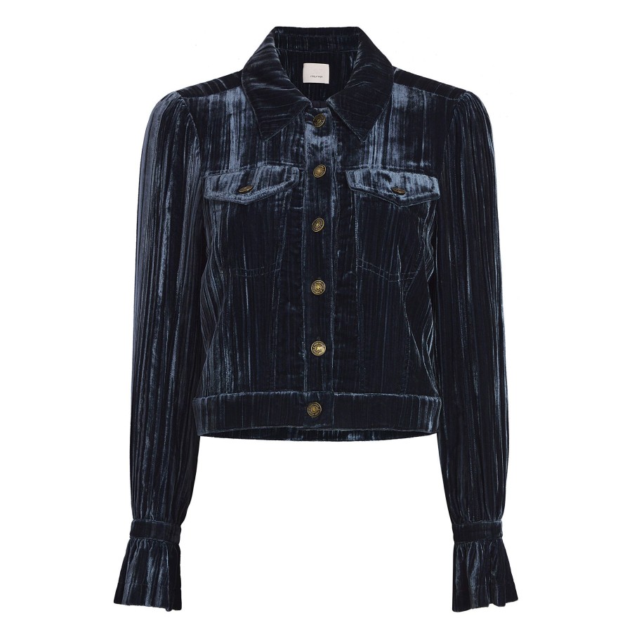 Clothing Cinq à Sept | Crushed Velvet Dillon Jacket Black