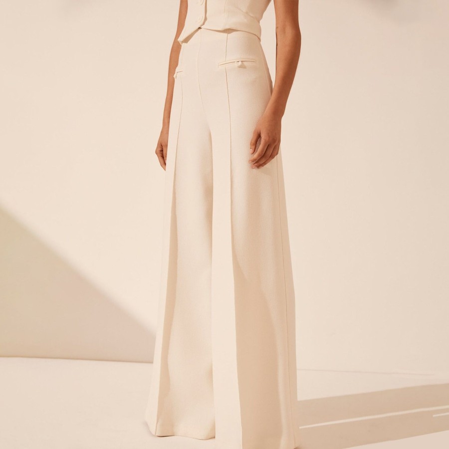 Clothing Shona Joy | Amura High Waisted Wide Leg Pant Cream