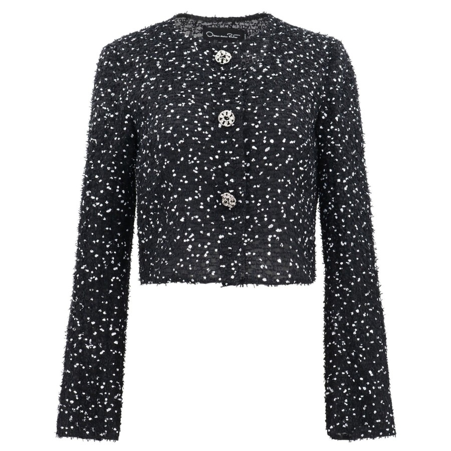 Clothing Oscar de la Renta | Eyelash Fil Coupe Blazer Black/White