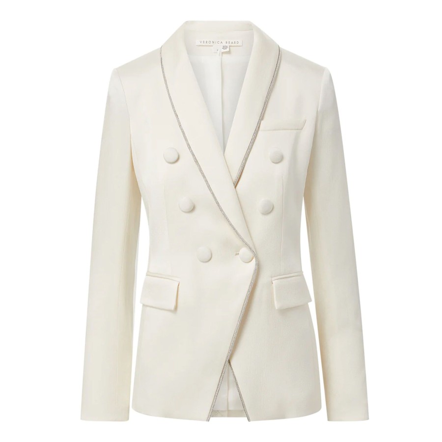 Clothing Veronica Beard | Jagger Evening Dickey Jacket Winter White