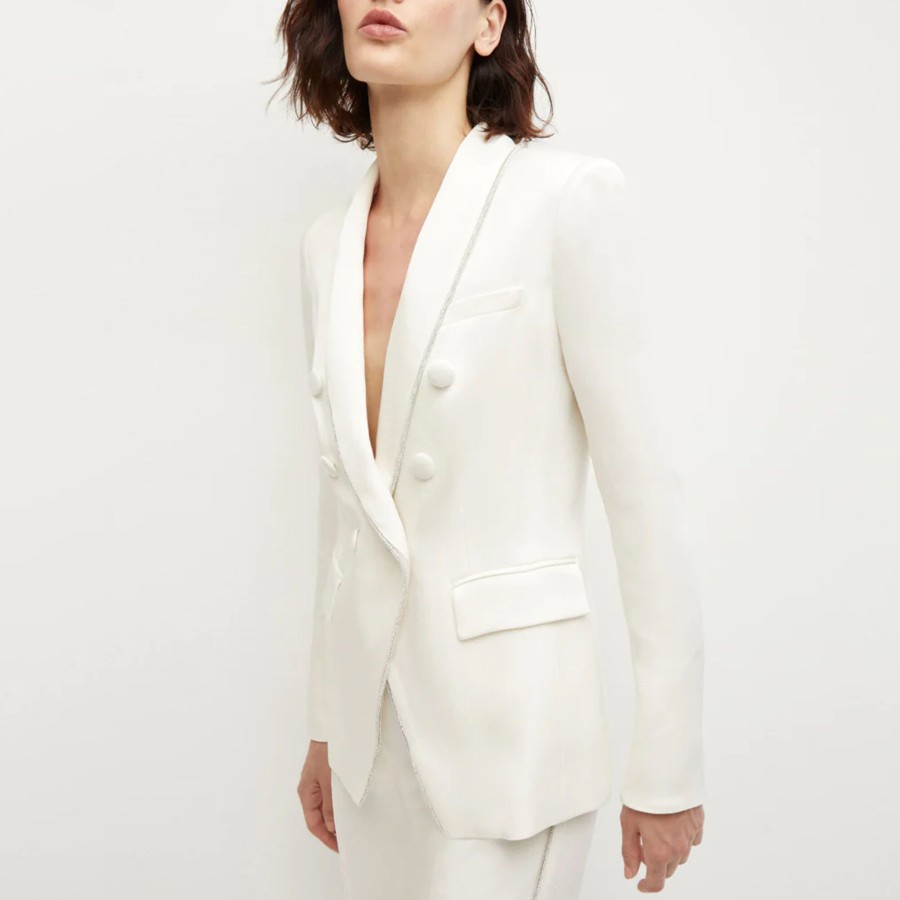 Clothing Veronica Beard | Jagger Evening Dickey Jacket Winter White