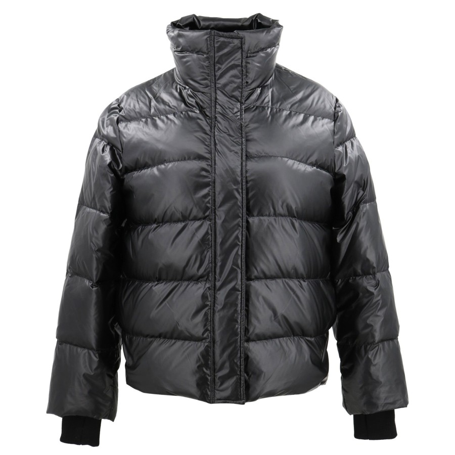 Clothing Jocelyn | Nylon Puffer Jacket With Faux Collar Black