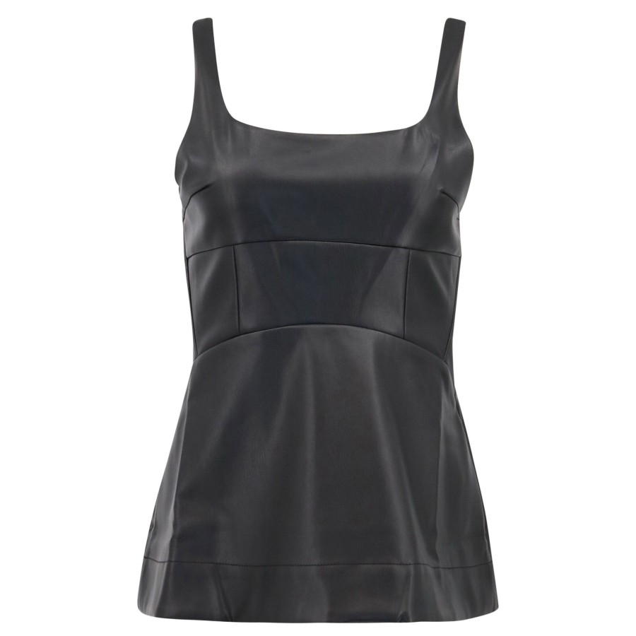 Clothing Proenza Schouler White Label | Faux Leather Bustier Top Black