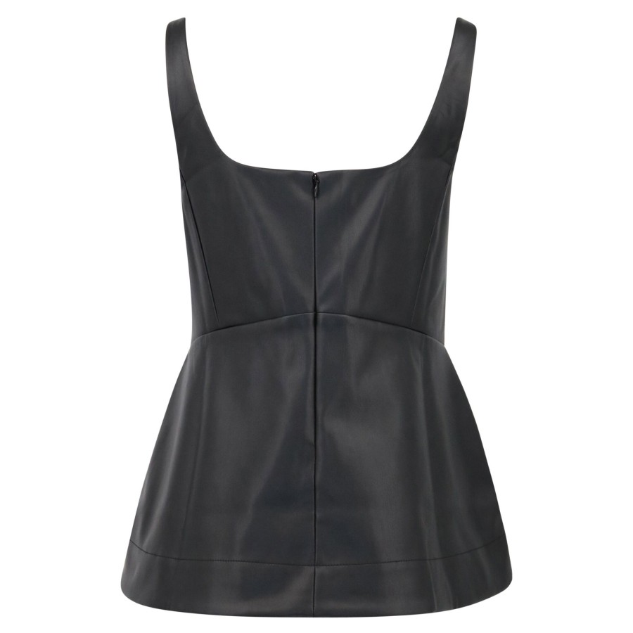 Clothing Proenza Schouler White Label | Faux Leather Bustier Top Black