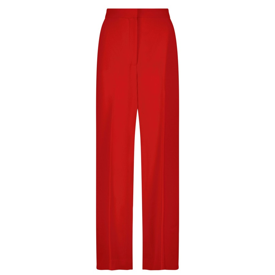 Clothing Lela Rose | Nora Crepe Wide-Leg Pant Scarlet
