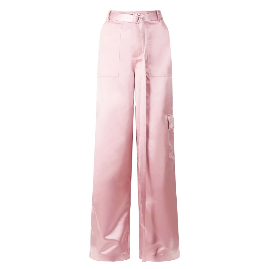 Clothing Staud | Shay Wide-Leg Satin Pant Cherry Blossom