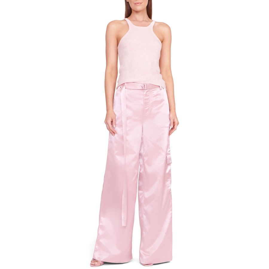 Clothing Staud | Shay Wide-Leg Satin Pant Cherry Blossom