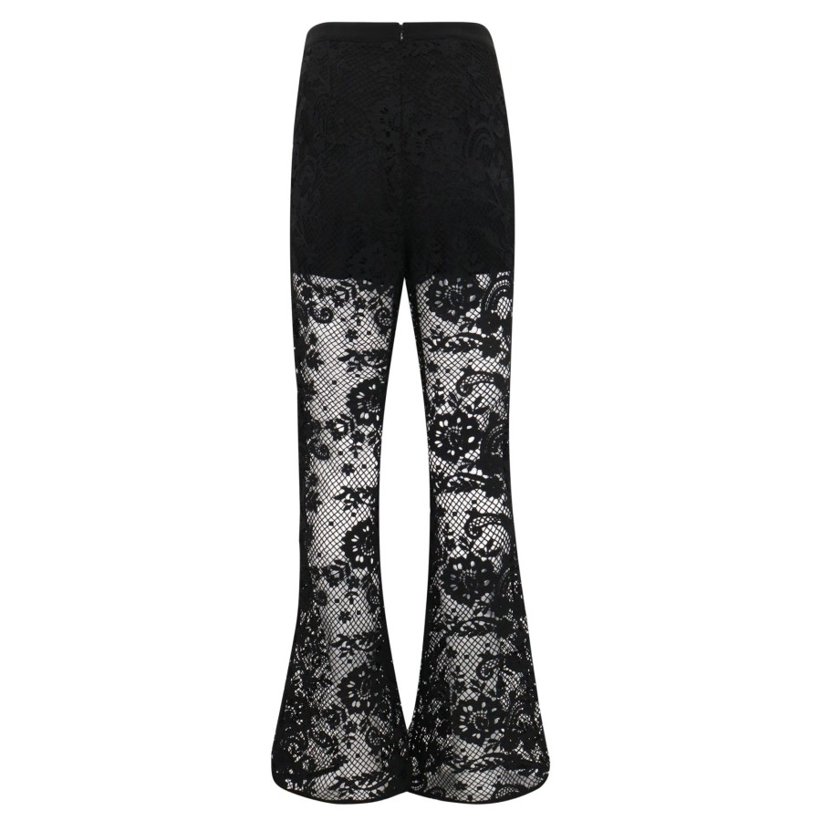 Clothing Self-Portrait | Lace Trouser Black