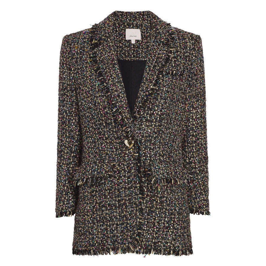 Clothing Cinq à Sept | Confetti Tweed Khloe Blazer Black Multi