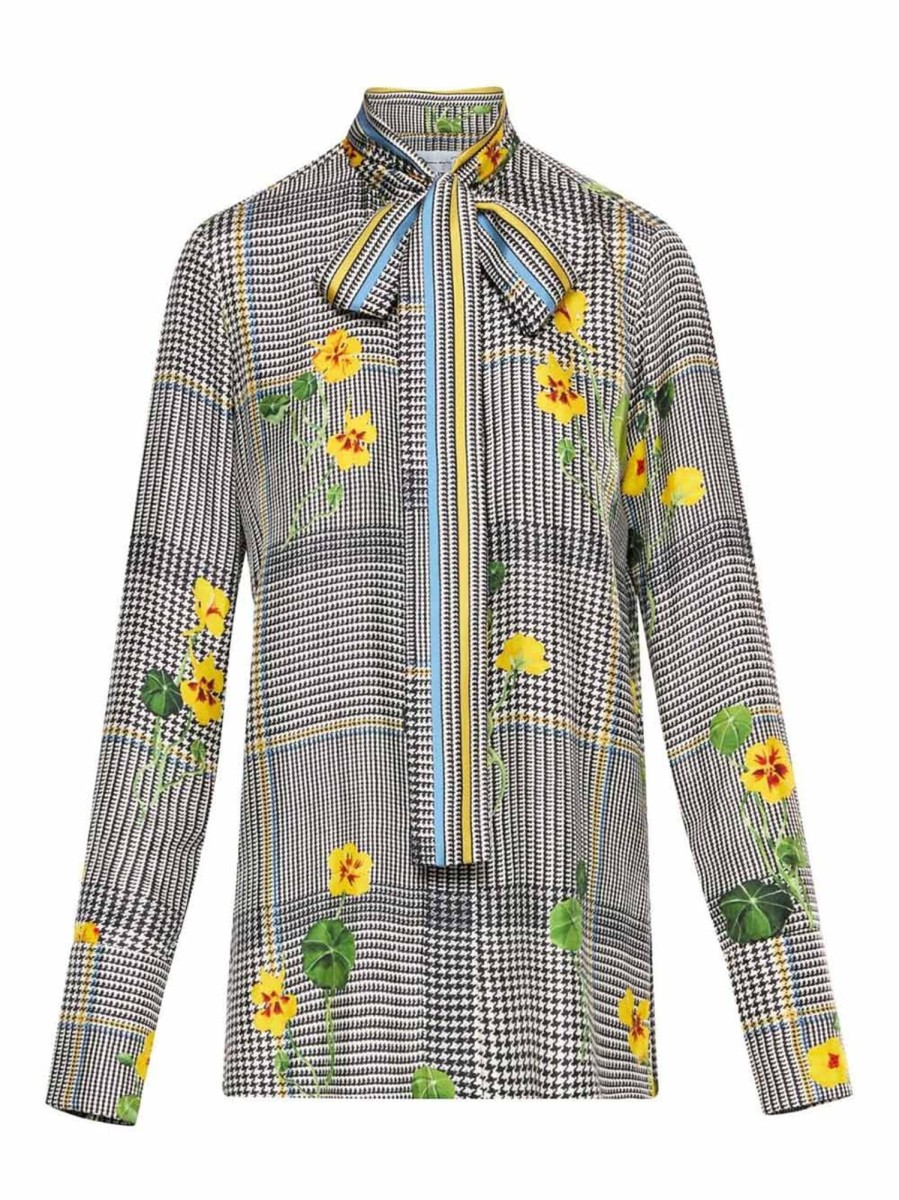 Clothing Oscar de la Renta | Nasturtium Plaid Blouse Ivory Multi