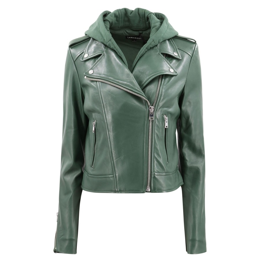 Clothing LaMarque | Holy Leather Biker Jacket Alpine Green