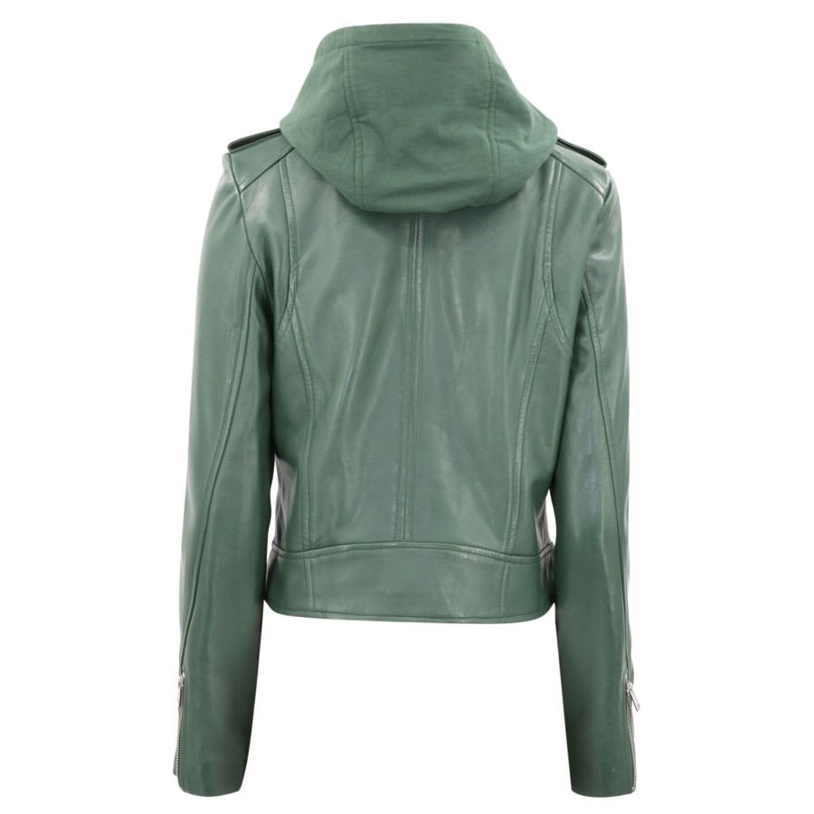 Clothing LaMarque | Holy Leather Biker Jacket Alpine Green