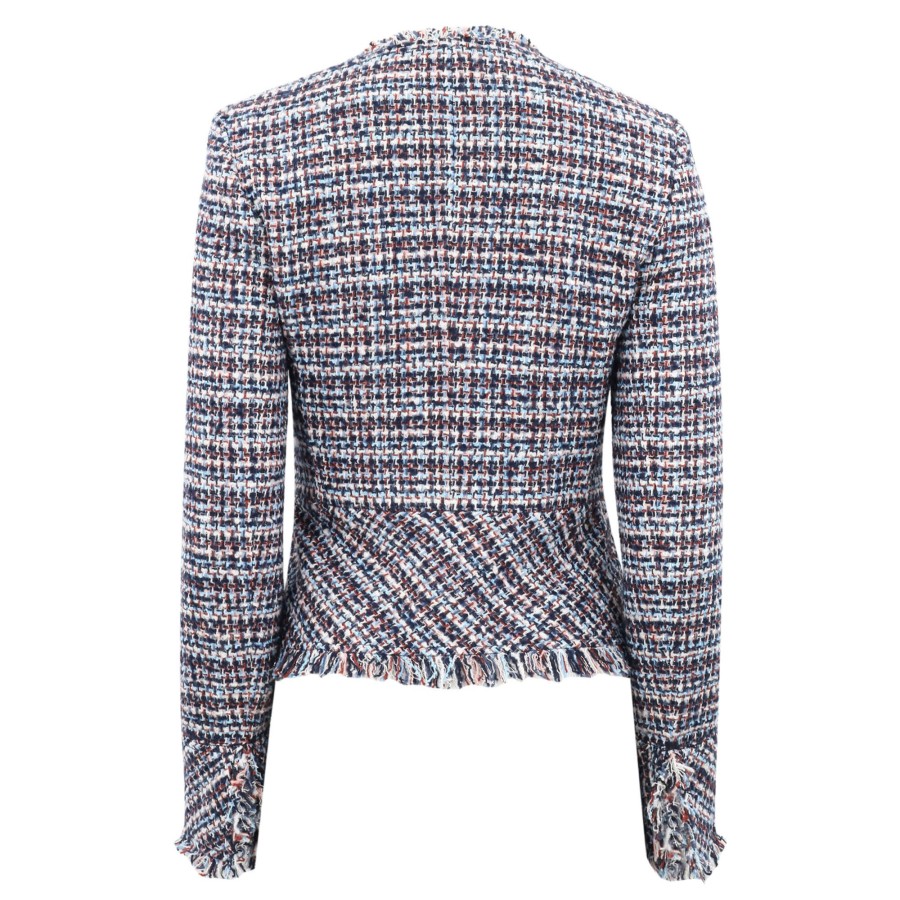 Clothing Derek Lam 10 Crosby | Elizabeth Peplum Tweed Jacket Blue Multi