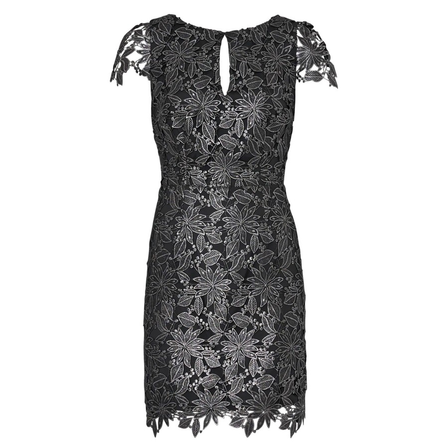 Clothing Milly | Shayna Foiled Guipure Lace Dress Black