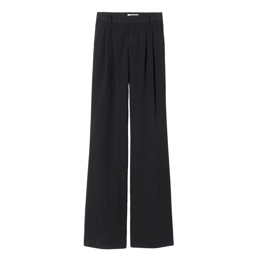 Clothing Nili Lotan | Flavie Wide Leg Pant Jet Black