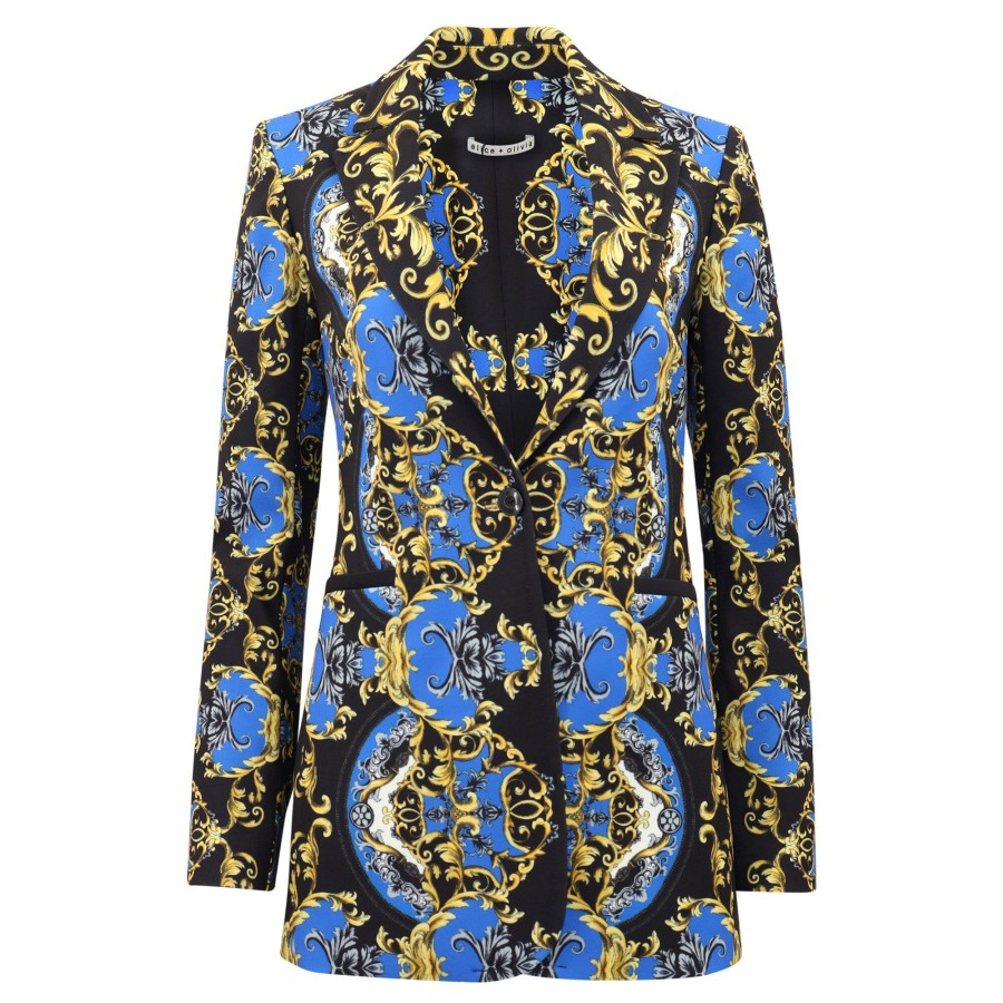 Clothing Alice + Olivia | Breann Fitted Blazer Regal Romance Sapphire