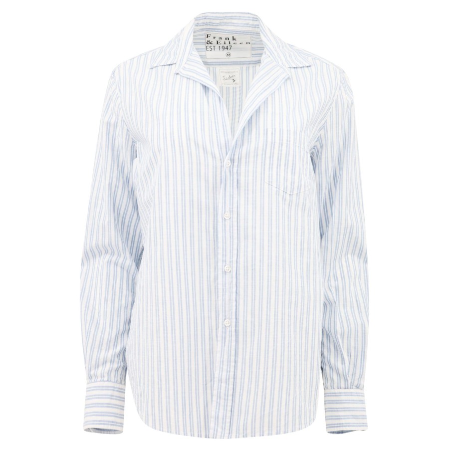 Clothing Frank & Eileen | Eileen Relaxed Button-Up Shirt Blue Stripe