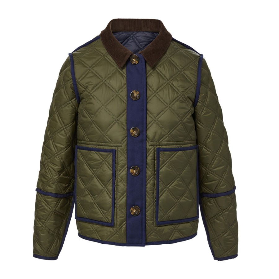 Clothing Veronica Beard | Fenton Reversible Jacket Navy Loden