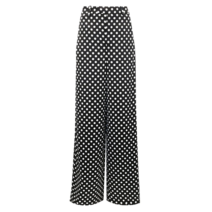 Clothing Saint Laurent | Polka-Dot Wide-Leg Pants Nero And Multi