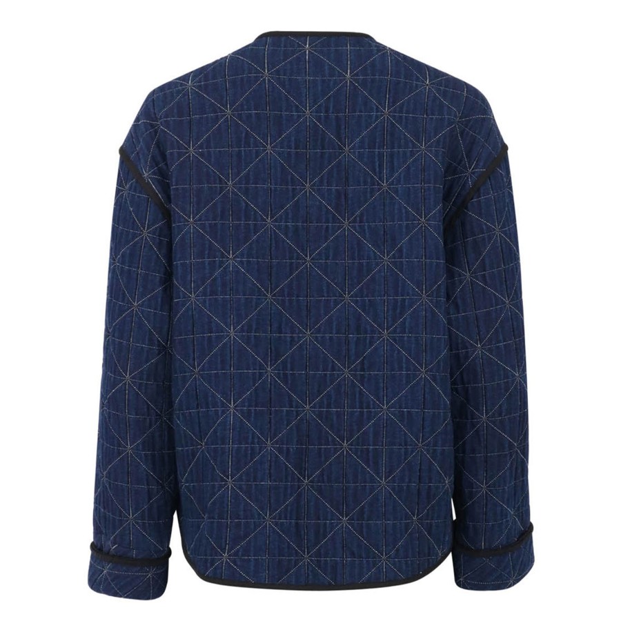 Clothing Odeeh | Quilted Italian Denim Jacket Indigo