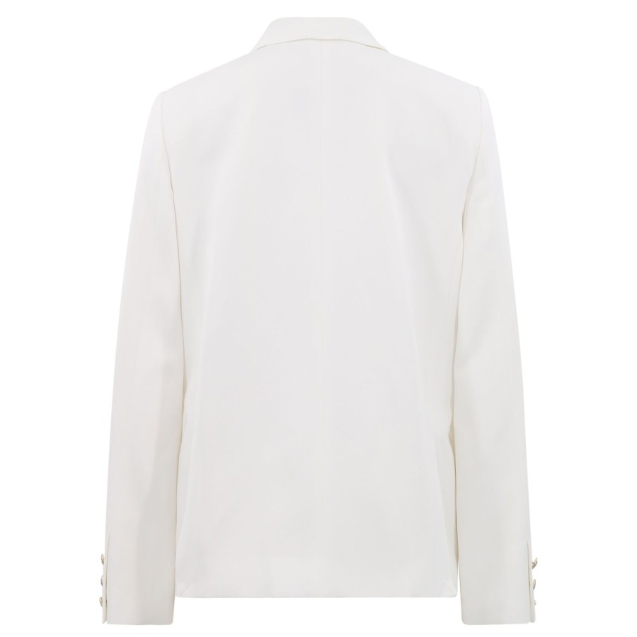 Clothing Twp | Boyfriend Blazer With Zipper White