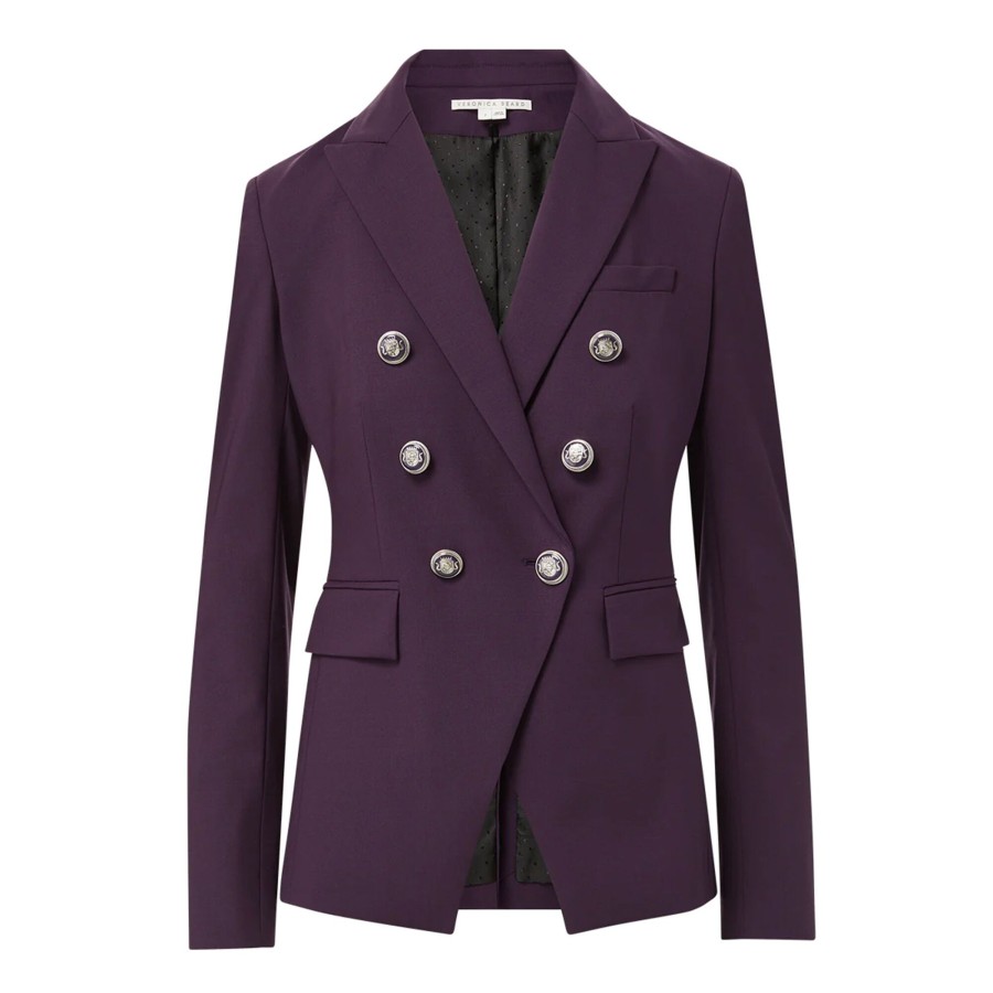 Clothing Veronica Beard | Miller Dickey Jacket Dark Aubergine