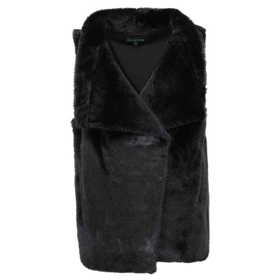 Clothing Jocelyn | Perforated Faux Fur Vest Oyster