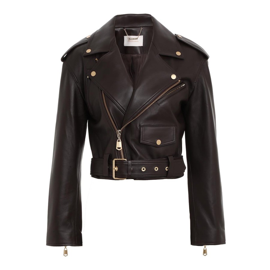 Clothing Zimmermann | Luminosity Leather Biker Espresso