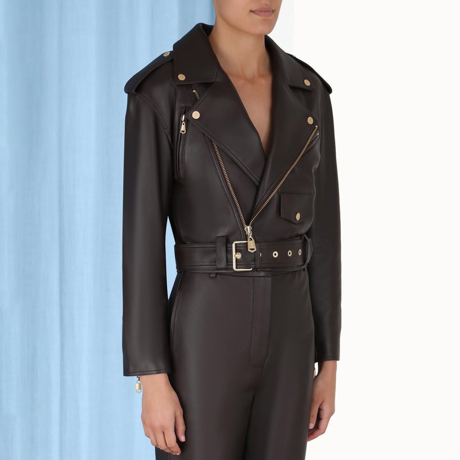 Clothing Zimmermann | Luminosity Leather Biker Espresso