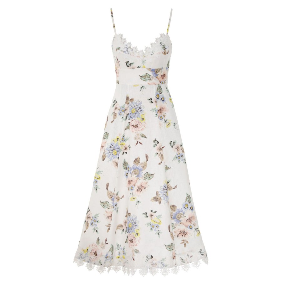 Clothing Zimmermann | Applique Picnic Dress Blue Floral