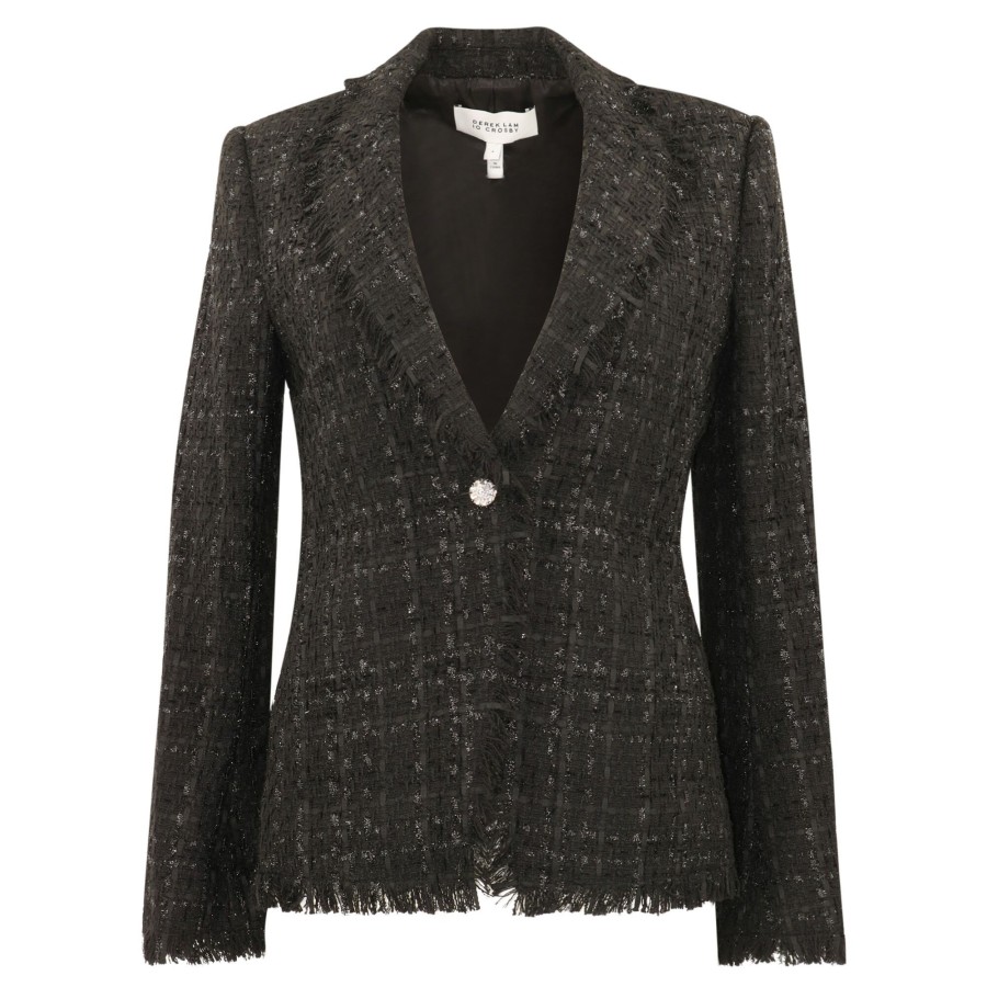 Clothing Derek Lam 10 Crosby | Adelaide Fringe Bias Jacket Blkslv