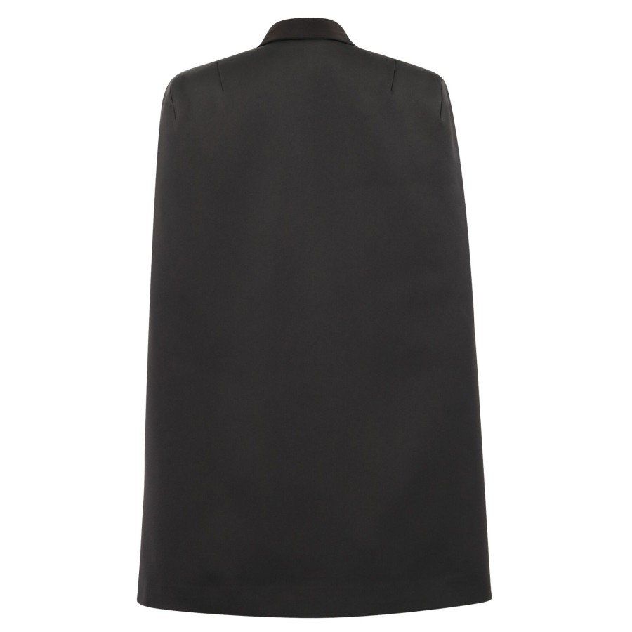 Clothing Alice + Olivia | Merrie Shawl Collar Cape Blazer Black