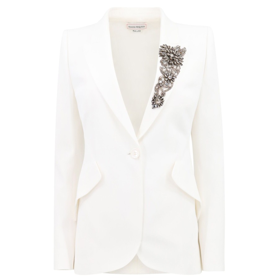 Clothing Alexander McQueen | Victorian Jacket With Jewel Embellishment Light Ivory