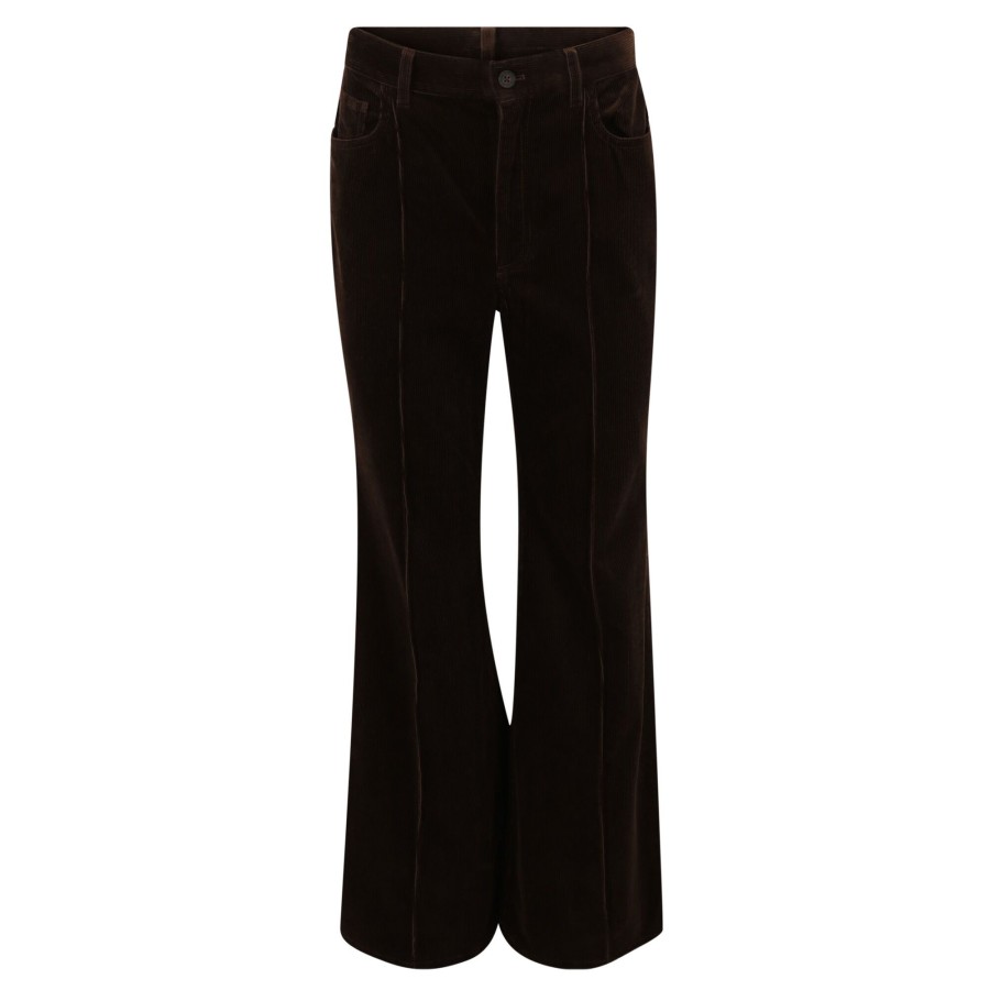 Clothing Polo Ralph Lauren | Pintucked Cord Flare Pant Dark Beech