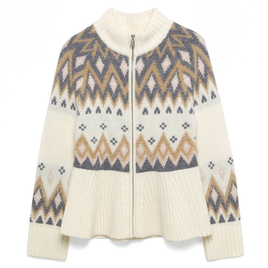 Clothing Simkhai | Brady Fair Isle Jacket Ivory Multi