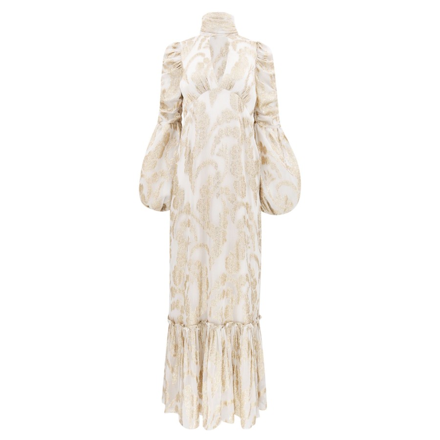 Clothing byTiMo | Brocade Georgette Tieband Dress Off White