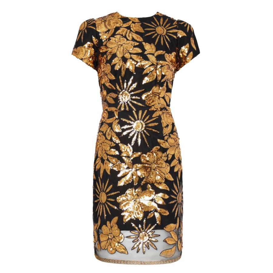 Clothing Milly | Kyla Holiday Nights Sequins Dress Gold Multi